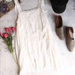 Free People cream dress with lace detailing